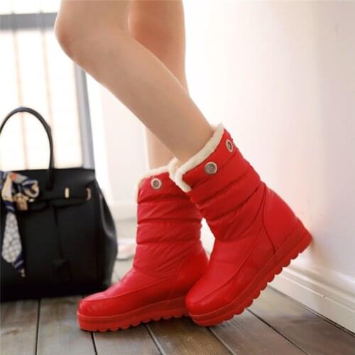 Girls fashion boots flat add wool warm boots women leisure comfortable elegant boots when large SIZE# & 39.43; S female boots