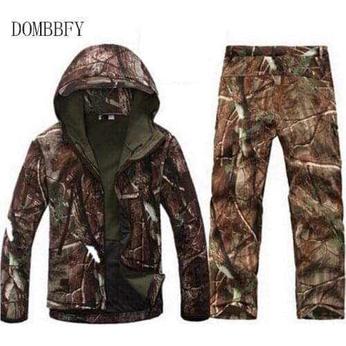 TAD Tactical Softshell Camouflage Jacket Men Military Windbreaker Waterproof Hooded Flight Shark Skin Jacket Hunting Clothes