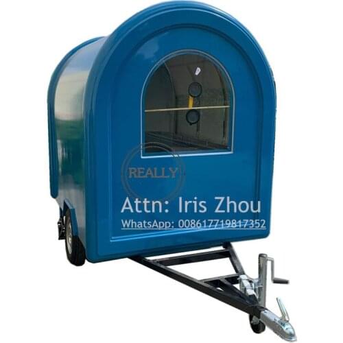 New food cart trailer vending mobile fast food cart with 2 wheels