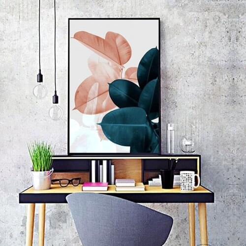 Nordic Style Watercolor Plant Leaves Poster Art Print Landscape Wall Art Canvas Painting Picture For Living Room Home Decoration
