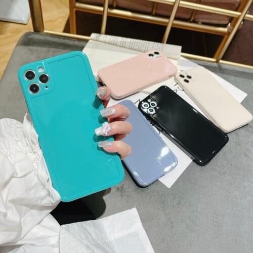 Simple Photo Frame Camera Protection Phone Cases For iPhone 12/11 ProMax XR XS Max X 8 7 Plus SE2 Glossy Soft Gel Cover