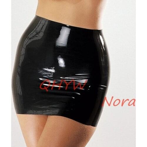 Sexy Latex Dress for woman mini dress one slice seamless