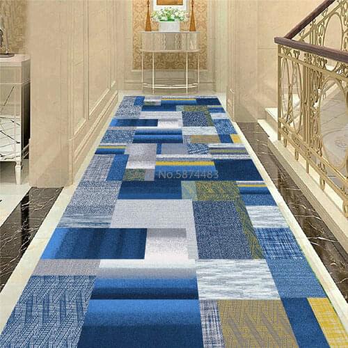 Nordic Abstract Geometric Entrance Doormat Parlor Bedside Balcony Area Rug Flannel Living Room Carpet Home Decor Corridor Mat