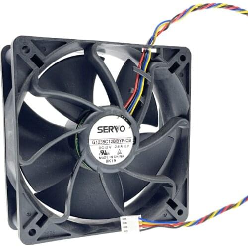 High Speed Miner Mining Cooling Fan 120mm 12cm 12038,DC 12V 7500RPM 2.60A,G1238C12BBYP-C8 120X120X38 Powerful Strong Airflow