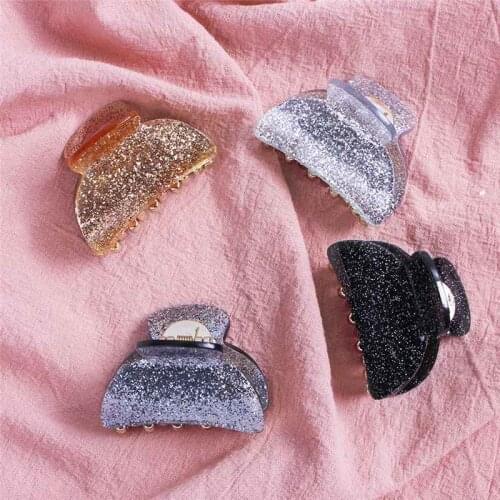Hair Claw Ponytail Acrylic Hair Clips Glitter Shiny Fashion Hair Clamp