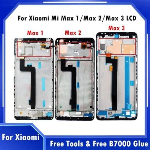 100% Tested For Xiaomi Mi MAX 1 2 3 LCD Display Touch Screen Digiziter Assembly LCD With Frame For Mi MAX 2 3 Replacement Parts