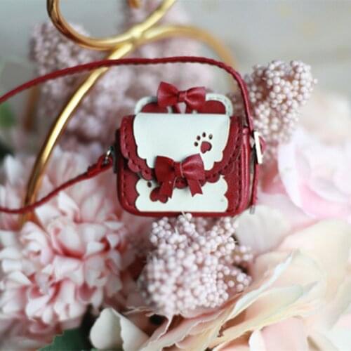1PCS [1/12Doll Bow Satchel] OB11 School Bags Obitsu11 Crossbody Bag (Fit BJD12,Cu-Poche,P9,Middle Blyth)