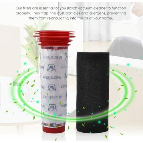 2 Pcs Filter Stick Sponge Filter Foam Kit Parts Set For BOSCH Athlet BCH6ZOOO Vacuum Cleaner