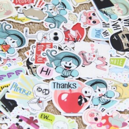 40 pcs Funny doll girl homemade decorative scrapbooking Line smileys handmade homemade stickers