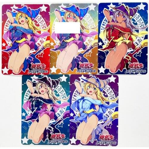 5pcs/set Yu Gi Oh Dark Magician Girl Sexy DIY Toys Hobbies Hobby Collectibles Game Collection Anime Cards