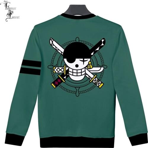 One-Piece Anime 3D Printing T-shirt Fashion Round Neck Long Sleeve Popular Japanese Streetwear Plus Size