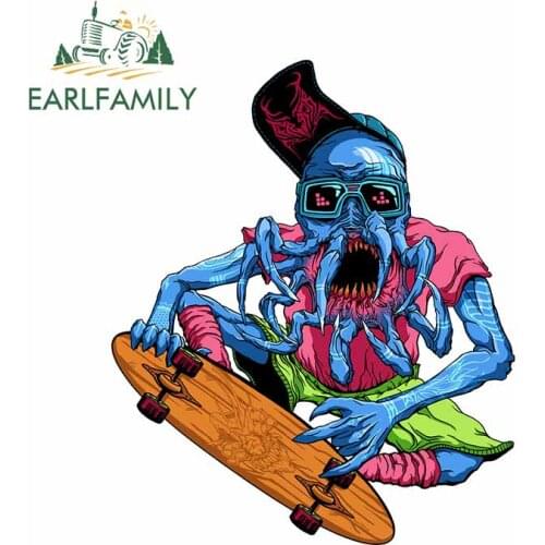 EARLFAMILY 13cm x 11cm For Skull Vinyl Car Stickers DIY Windshield Decal Laptop Custom Printing Personality Occlusion Scratch