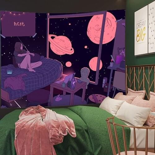 Background Wall Decor Tapestry Bed Room Large Area Rectangle Valance Chic Sky Print Practical Beach Towel Sofa Cover Bed Sheet