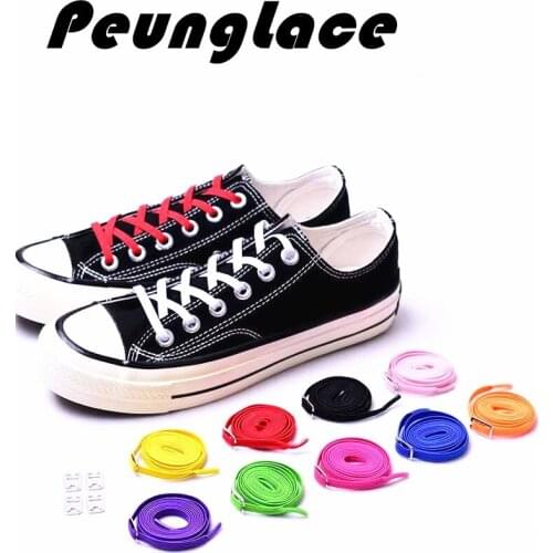 Quality PeungLace 1000 Pairs/lot 6mm Flat Elastic Shoelaces with Metal Accessories Free Shipping