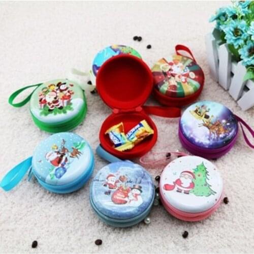 12pcs Santa Claus Coin Purse Xmas Gifts Christmas Tree Decor Pendant Candy Box Party Favor
