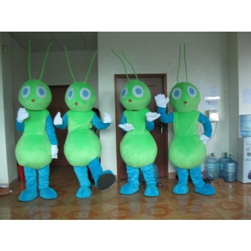 Cosplay costumes lovely green ant Mascot Costume fancy dress Halloween party costume with free shipping