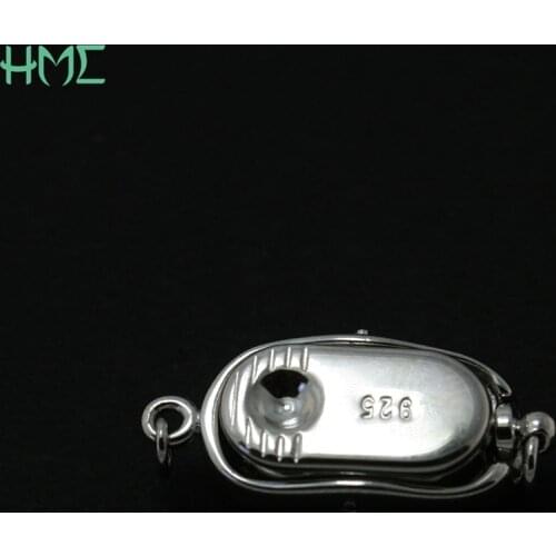 1pc Genuine 9*20mm 925 Sterling Silver Necklace Bracelet Buckle Round Clasps Connector Hook For DIY Jewelry Finding Accessories