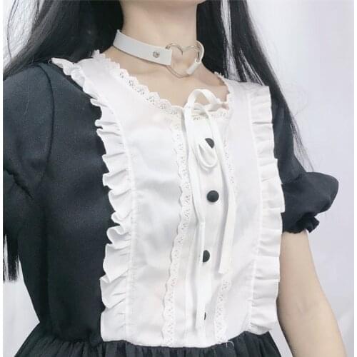 Summer Japanese Lolita Vintage Dress Lolita Dress Female Soft Girl Wind Cute Fungus Lace Dress Short Sleeve Dress Cute