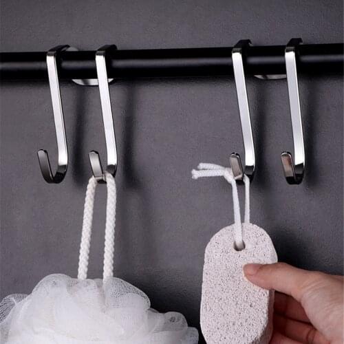 ADOREHOUSE Stainless Steel S-Shape Hook Multi-function Door Hook Hanging Storage Holder Bathroom Towel Hooks Kitchen Accessories