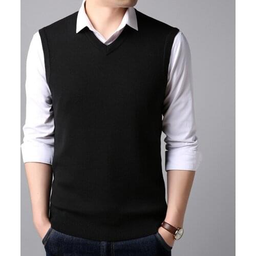 MRMT 2021 Brand New Sweater Vest Mens T Shirt Vest V-neck Pullover Wool Sweater T-shirt for Male Vest Tops Tshirt