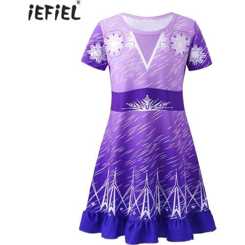 Girls Princess Nightgowns Summer Kids Sleepwear Short Sleeve Printed Casual Loose Nightdress Children Pajamas Dress Home Clothes