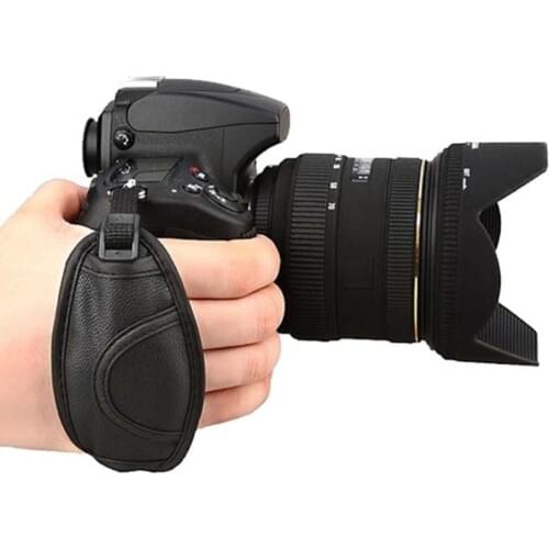 New Adjustable High Quality Black Leather Soft Camera Hand Strap for Canon Nikon Sony Olympus SLR/DSLR