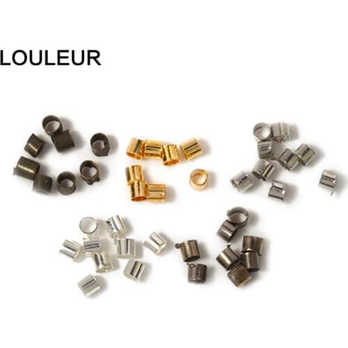 200pcs/lot 1.5 2mm Gold Copper Tube Crimp End Beads Stopper Spacer Beads For Jewelry Making Findings Supplies Necklace Wholesale