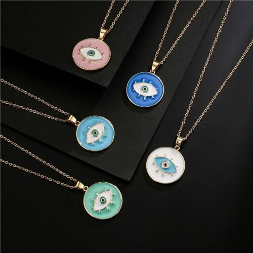 Retro Copper Material Evil Eye Pendants Necklace For Women Men Fashion Trend Personality Party Decoration Jewelry Couple Gift