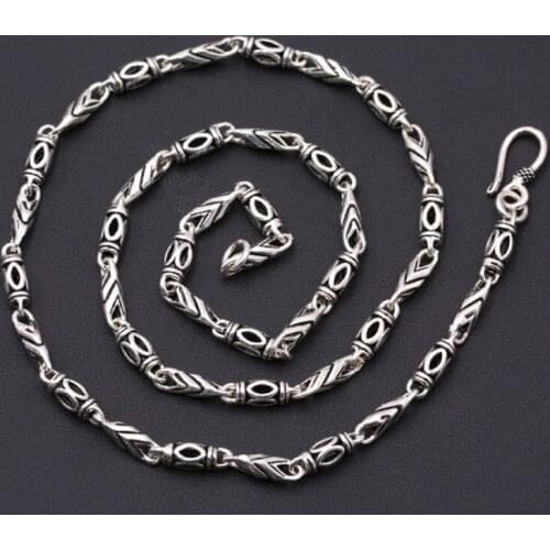 Real Solid 925 Sterling Silver Necklace Collarbone Chain men women jewelry A4724