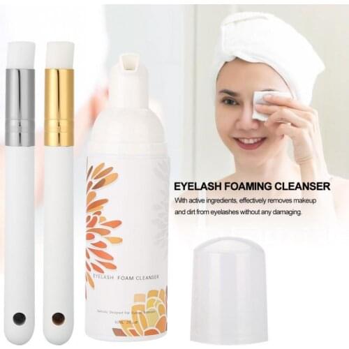 60ml Professional Eyelash Foaming Cleanser Foam To Clean Eye Lashes Before Eyelash Extension Eyelash Cleaning Brush Make Up Tool