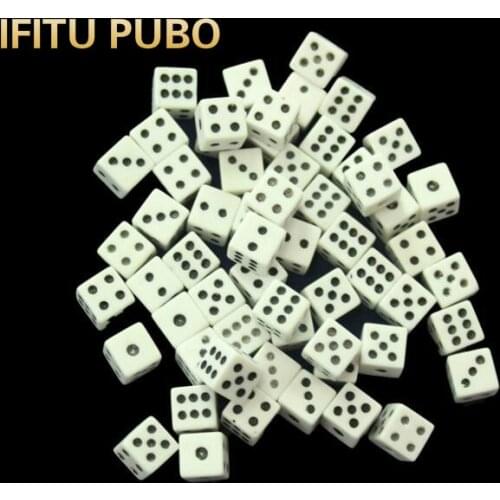50pcs/lot #8 8mm Standard dices Plastic Game White Decider Dice Die RPG Toy Bauble Dices for bar board game GYH