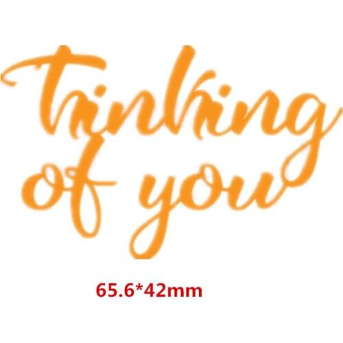 Thinking of You Phrase Metal Cutting Dies DIY Scrapbooking Embossing Paper Cards Making Crafts Supplies New 2019 Diecut