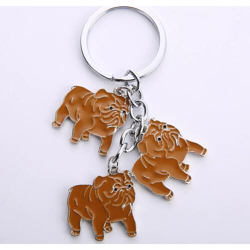 Shar pei dog charm key chains for car bag white gold color metal zinc alloy SharPei pendant men women keychain key ring holder