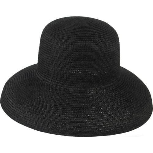 2021 Summer Style Vintage Design Straw Hat Women Girls Solid Color Beach Holiday Big Sun Cap Paper Hat