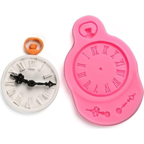 Facemile Clock Watch Silicone Mold Baking Cake Decoration Tool Fondant Clay Resin Candy Super Sculpey With Tracking