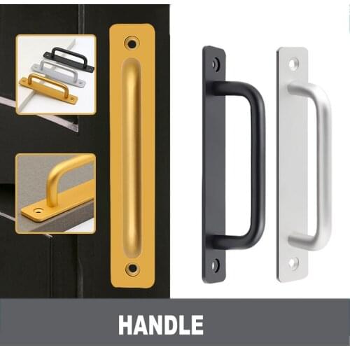 Modern Black Cabinet Handle Furniture Hardware Aluminum Alloy Kitchen Door Knobs Cupboard Wardrobe Drawer Pulls