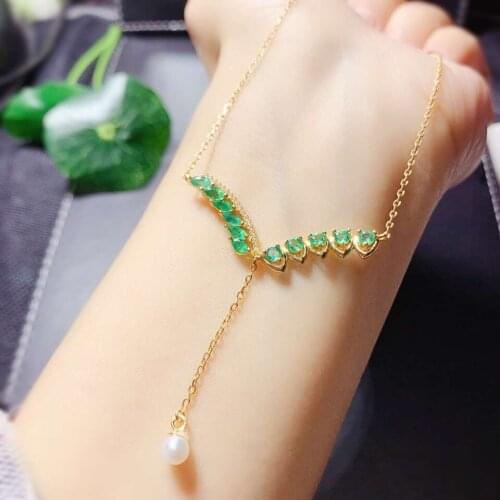Natural And Real Emerald Pendant Solid S925 Sterling Silver Emerald necklace For Women Colour Gem Stone Fine Jewelry