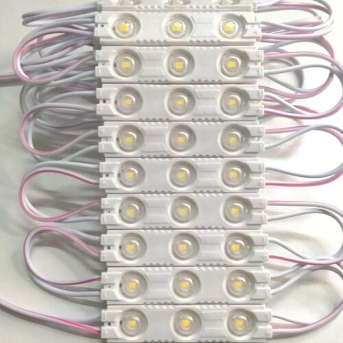 Super Bright 1.5W 2835 LED Module Injection lens 3leds/piece 12V 160 Degree Waterproof Warm white/Cool White