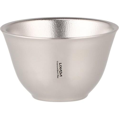 Lixada 50ML Titanium Cup Mug Ultralight Outdoor Tableware Travel Coffee Tea Camping Pot Water Cups Cooking Camping Accessories