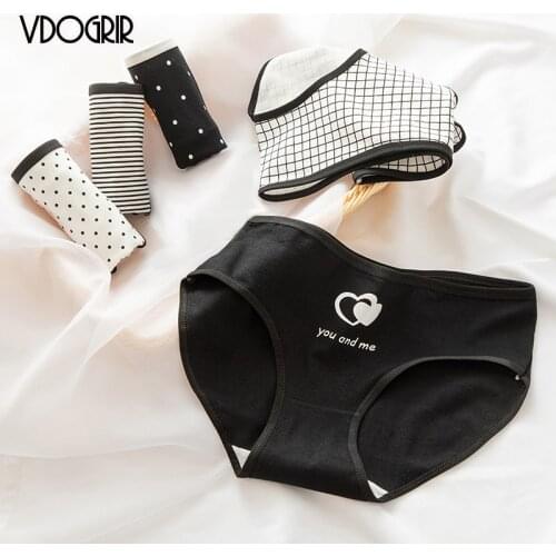 VDOGRIR Sexy Womens Cotton Panties Underwear Seamless Woman Cute Print Briefs Comfort Underpants Low Waist Soft Lady Lingerie