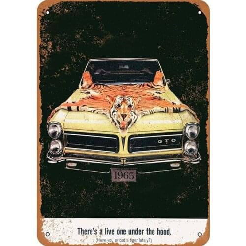 Pontiac GTO Tiger Tin Sign art wall decoration,vintage aluminum retro metal sign,iron painting vintage decoration sign