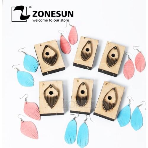 ZONESUN Leather Earring Ring Cutting Die Tassel Steel Rule Die Punching Tool DIY Cut Handicraft Punch Cutter Knives Mould