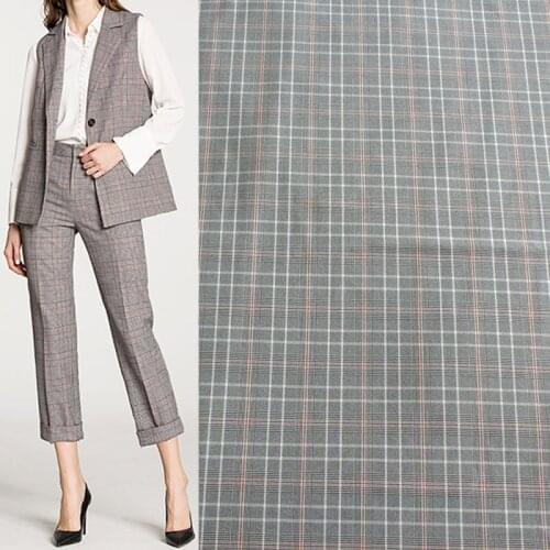 145cm Width Stripe Fashion Lattice Printed Polyester Fabric For Woman Girl Long Dress Blouse Pants Suits DIY Cloth Sewing