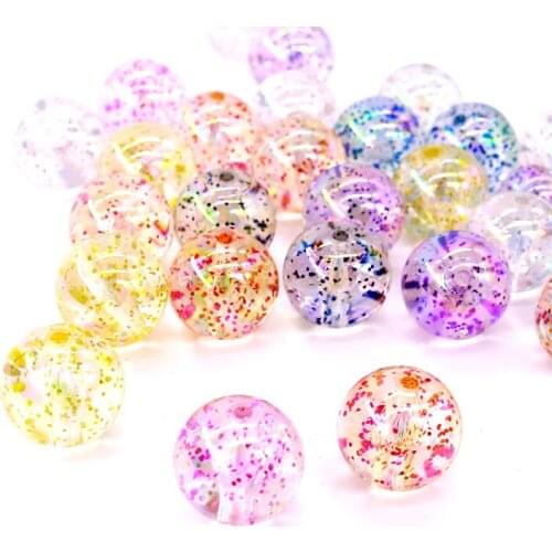 18mm acrylic beads curtain in party DIY decorations charms jewelry making production rainbow candy multi-color round bead 20 pcs