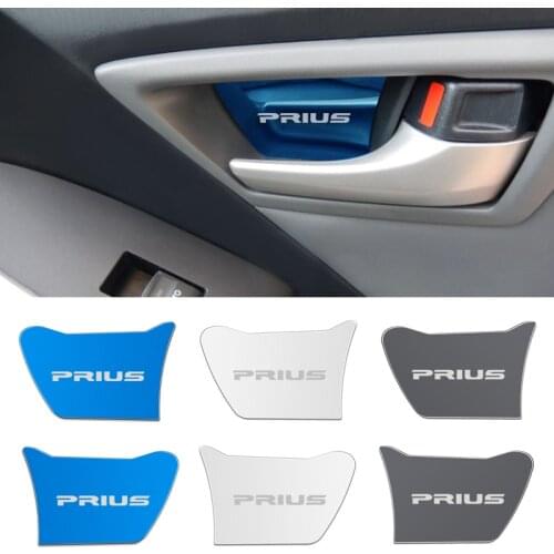 4pcs Stainless steel Car Interior Door Handle Cover Door Bowl Stickers decoration For Toyota Prius 30 accessories
