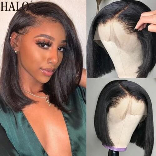Brazilian Wig Straight Short Bob Lace Front Wigs 13x4 Lace Front Human Hair Wigs Pre-plucked With Baby Hair Wig for Black Women