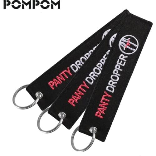 3PC/LOT Car Keychains Key Holder for Motorcycyles and Cars Penty Dropper Letter Emboridery Customize Key chain keyring Jewelry