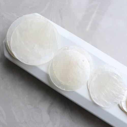 10/20/25/35/40/50MM 100Pcs 100% Pure Natural Mirror Freshwater Shell Flat Round Beads Charms DIY Chandelier Jewelry Accessories