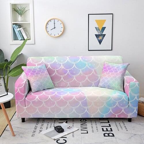 Mermaid Scales Sofa Cover Elastic Printing Sofa Slipcover Sofa Covers for Living Room Couch Cover funda sofa Protect Furniture