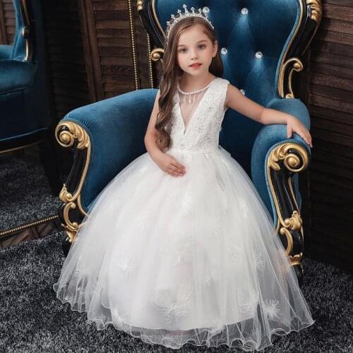 Childrens Clothing Girls Dress Long Performance Princess Pettiskirt Flower Girl Wedding Dress Skirt Host Princess Dress